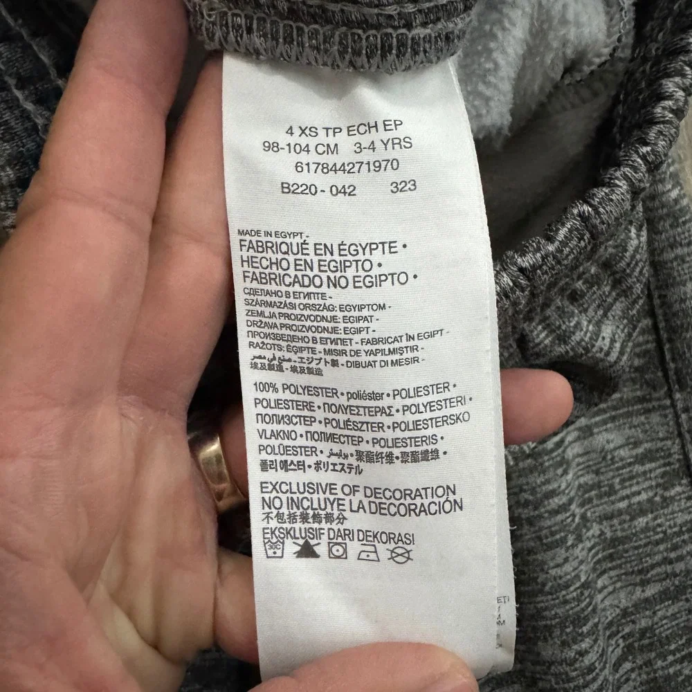 Nike Toddler Boys Therma-FIT Grey Fleece Jogger Sweatpants Size 4 XS 3-4 Years